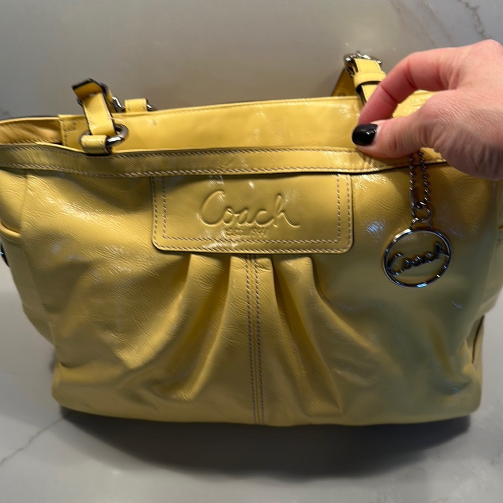 Coach Yellow Patent Leather Handbag